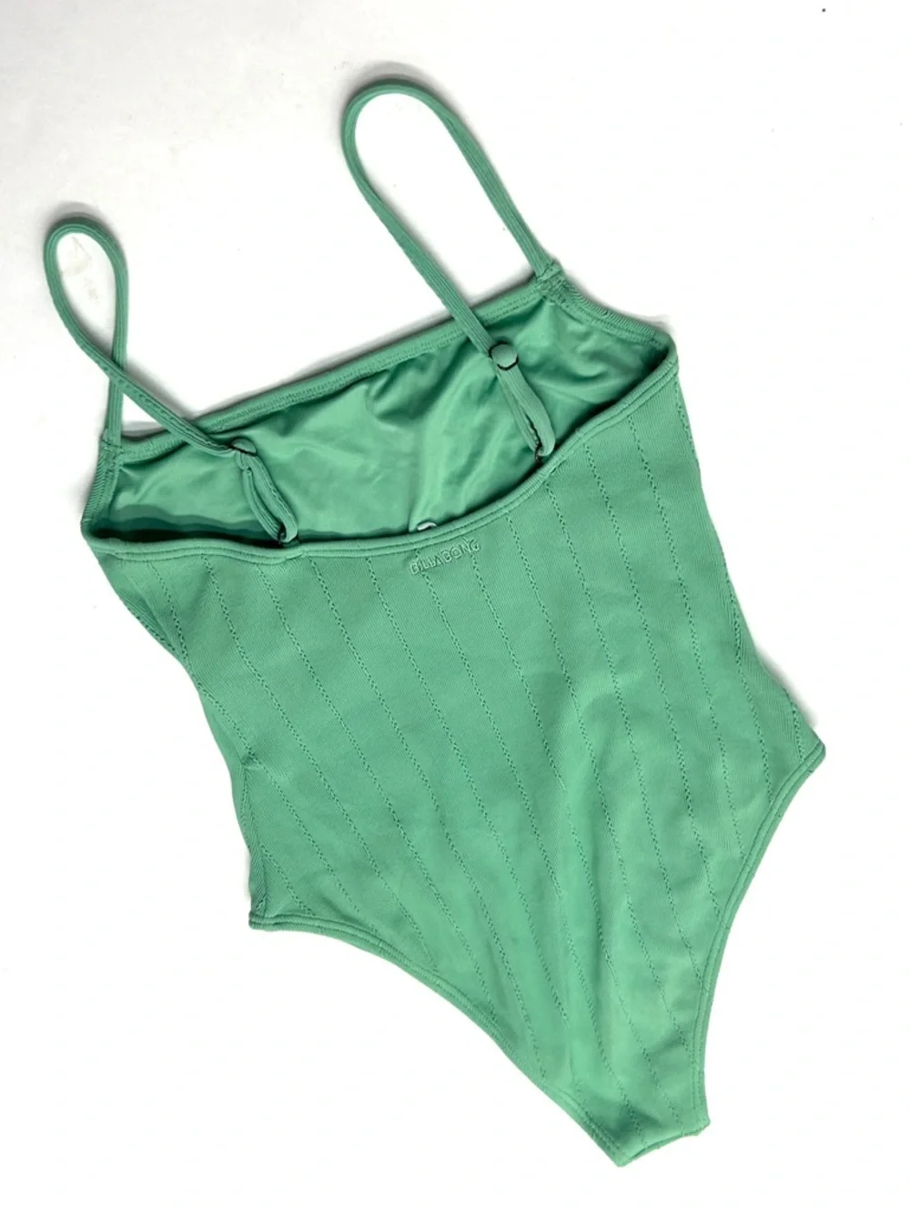 Billabong x Salty Blonde Sunset Rib Swimsuit in Mint Green High Leg - Picture 9 of 12